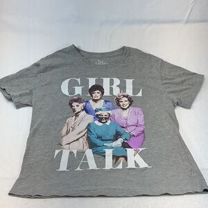Vintage womens Golden Girls 'Girl Talk' Graphic Tee - Gray Sz M. 0702